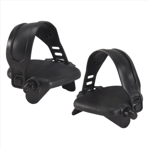 1Pair Exercise Bike Pedals with Adjustable Straps 2
