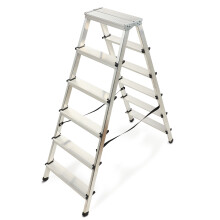 KADAX Aluminiumleiter, klappbar, 6 Stufen, für Zuhause, stark, 125 kg, polnisches Produkt