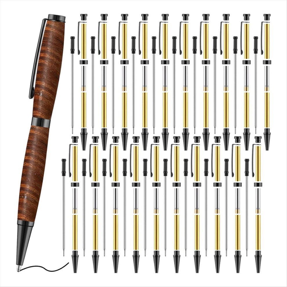 20Pcs 7Mm Slim Pen Set With Refills Wood Rotary Ki 4853239108865