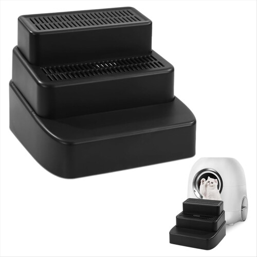 Adjustable 3 Steps Litter Box Ramp with Filter Fun 2