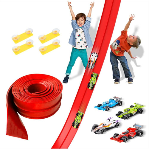Auto Rampe Spielzeug,5m Flexibles System mit 4 Rennwagen 2
