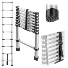 KADAX Aluminium-Teleskopleiter 2,6 m 9 Sprossen