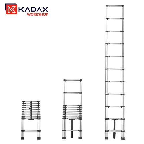 KADAX Aluminium-Teleskopleiter 3,2 m 11 Sprossen 2