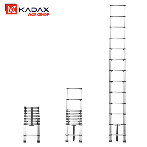 KADAX Aluminium-Teleskopleiter 3,8 m 13 Sprossen 2
