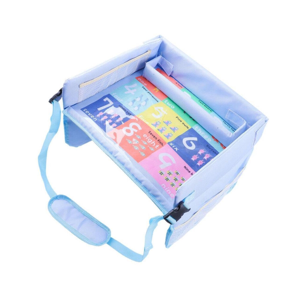 Compact Kids Car Seat Tray Stroller Compatible Lap Tray With Pockets Food Tray For Plane Train Animal Pattern