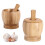 Bamboe knoflookpers, pot, stenen en stump set met , middelgroot 6
