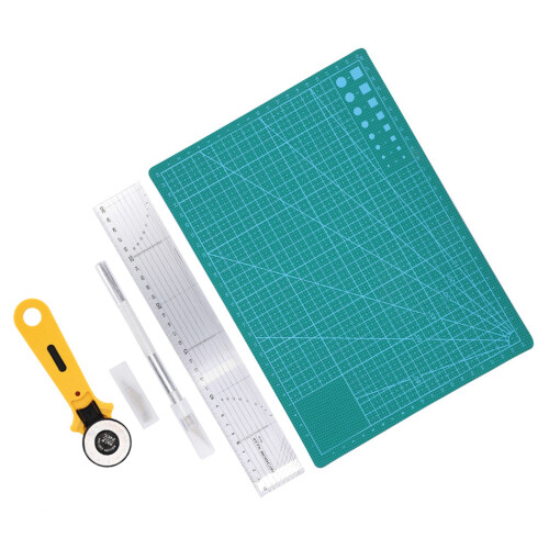 5Pcs Handmade Crafting Tool Set with Storage Bag, Ruler, Blade