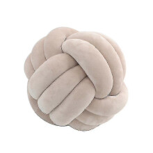 (7.9*7.9 Inch, Light brown) Soft Knot Ball Throw Pillow Decor Cushion B