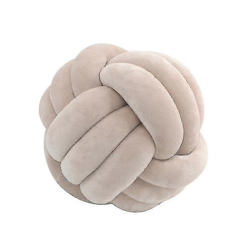 (7.9*7.9 Inch, Light brown) Soft Knot Ball Throw Pillow Decor Cushion B