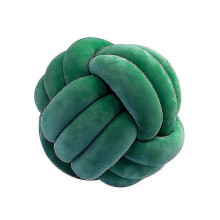 (9.8*9.8 Inch, Dark Green) Soft Knot Ball Throw Pillow Decor Cushion B