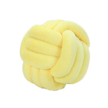 (9.8*9.8 Inch, Yellow) Soft Knot Ball Throw Pillow Decor Cushion B