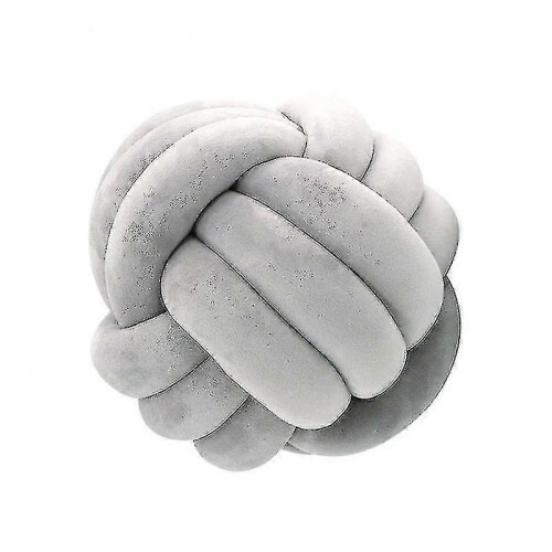 (7.9*7.9 Inch, Light Gray) Soft Knot Ball Throw Pillow Decor Cushion B