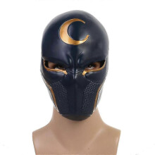 (Black) Moon Knight Face Mask Halloween Cosplay Latex Headgear Masquerade Party Props L