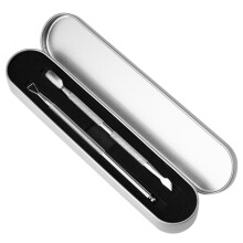 2Pcs Stainless Steel Nail Cuticle Pusher & Scraper Set, 12.6cm & 12.3cm, Silver