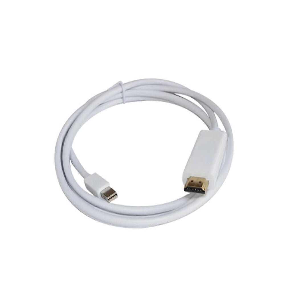 Kikidex (As Show, One Size) Mini Dp To Hdmi Adapter Cable 1.8M Mini Displayport To Hd Thunderbolt Mac To Tv White/Black