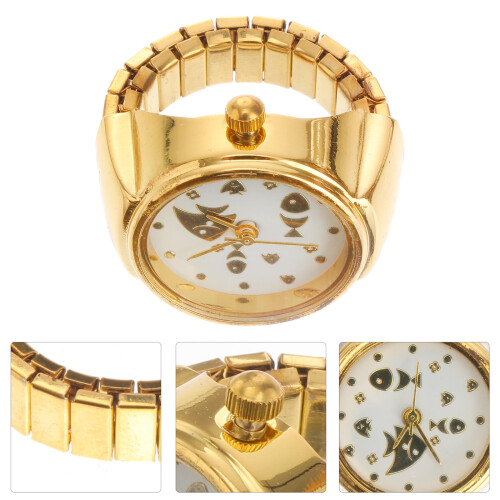 1 fingeruhr mit katzenmuster für , ringuhr, schmuck 2