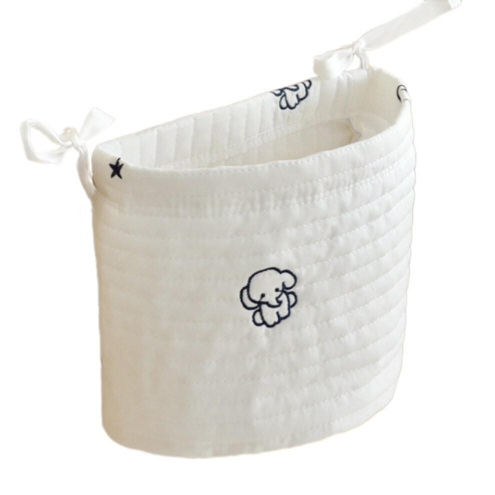 Baby Cot Hanging Storage Bag Bedside Pocket, Cotton Crib Organizer For Diapers And Toys, Fits Standard Crib