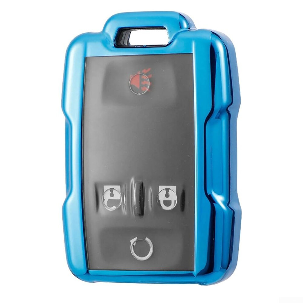 Remote Key Fob Shell For Chevy Silverado 2014-2018 Tpu Material Comfortable Grip Blue 9354506007683