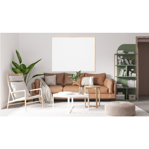 White cork notice board wooden natural frame 90x60 cm 1