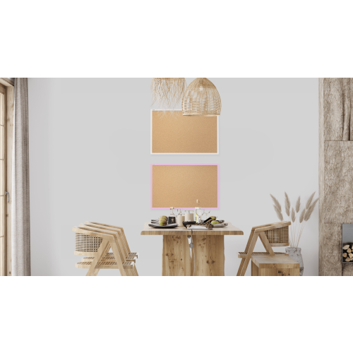 Cork notice board wooden natural white frame 100x80 cm 1