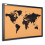 Cork Board - WORLD MAP - BLACK Wooden Frame - 90x60 cm 1
