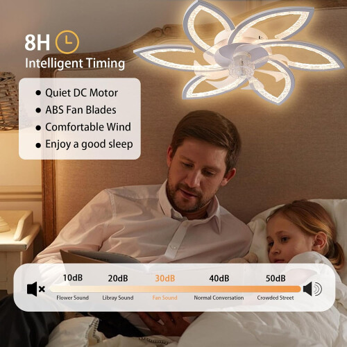 Ceiling Fans with Lights and Remote, Modern Dimmable LED 2