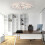 Modern Ceiling Fans with Lights,Acrylic Chandelier Dimmable Flush Mount 7