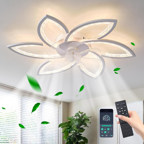 Ceiling Fans with Lights and Remote, Modern Dimmable LED