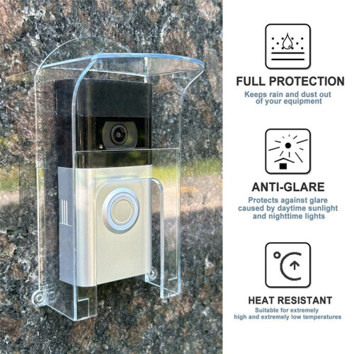 Transparent Plastic Doorbell Rain Cover Suitable for Ring Models 1