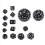 15Pieces Complete Polyhedral DND Dice Set D3-D100 Spherical 7