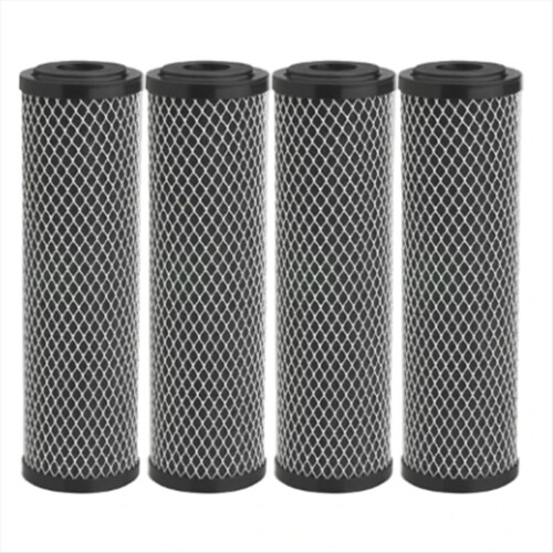 4 stk. kulstofvandfilter 10-tommer kulstofsedimentsmags-lugtfilter
