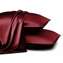 Satin Silk Pillow Cases Pair, 50x75cm Burgundy