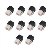 10-Pack Cat6A RJ45 Jack -Cat6 Compatible 180 Degree Toolless