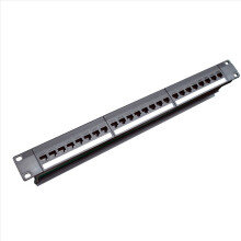 19 tommer 1U Pass-Through 24 porte CAT6 RJ45 kontaktport (RJ45 kontaktport)