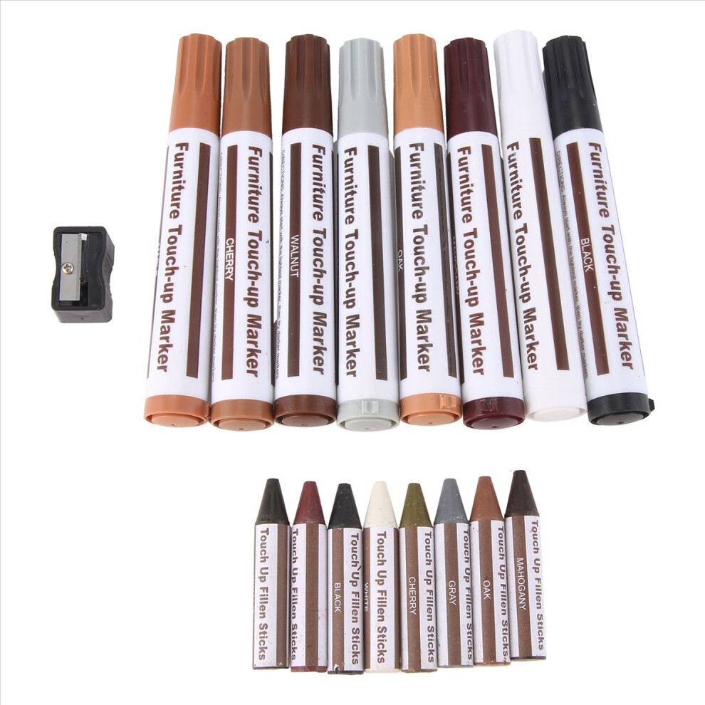 Umã¦Rket Furniture Repair Kit Wood Markers - Set Of 17- Markers And Wax Sticks