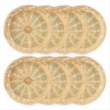 8-pak bambus paptallerkenholdere, 25 cm genanvendelige
