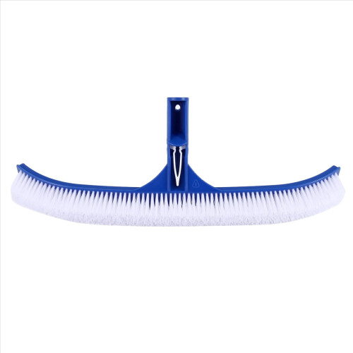 Escova de piscina azul de 18 polegadas com cabo para limpeza de parede de piscina 1