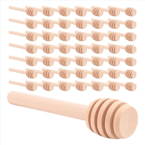 Pacote com 50 mini palitos de mel de madeira de 3 polegadas, servidor para dispensador 2