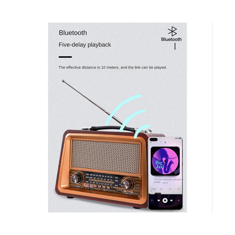 Radio Hifi Stereo Am/Fm Radio Player Usb Tf Aux Mp3,Mahogany 4853896809310