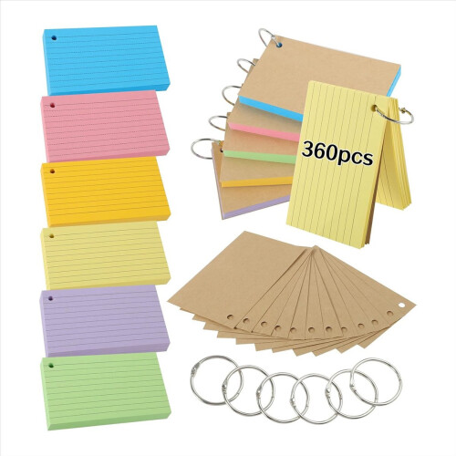 Flash Cards, 600 PCS Multicolor Index Cards Κάρτες αναθεώρησης