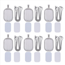 Sublimation Rhinestone Trays Pendant Set, Rectangle Style