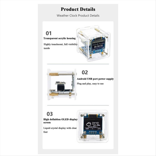 DIY Weather Clock Kit Module WIFI Internet of Things Time 2