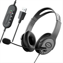 Call Center Headset with Noise Cancelling Mic for Zoom Skype Office