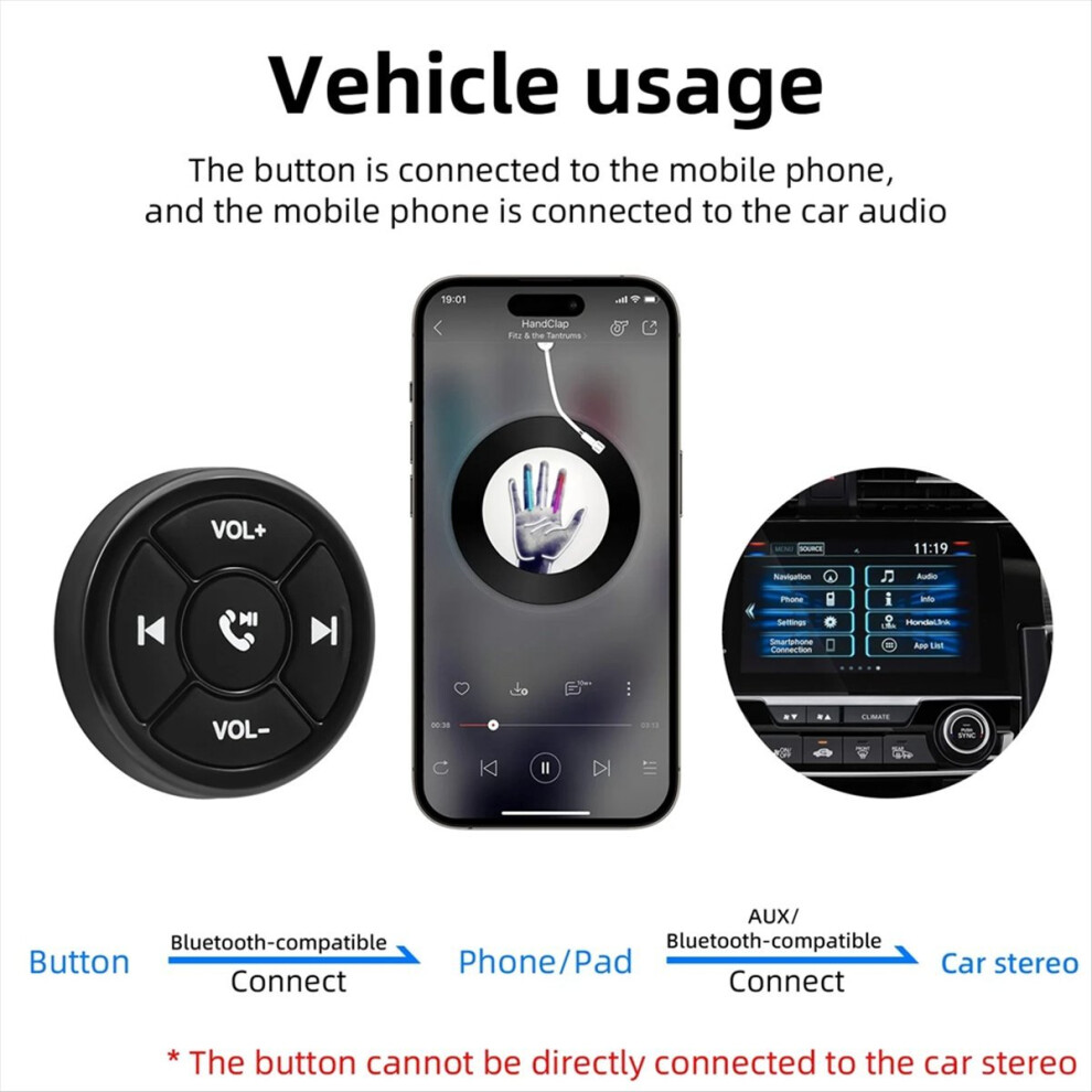 Wireless Bluetooths Remote Controller Media Button Mp3 Music Player 4852209353724