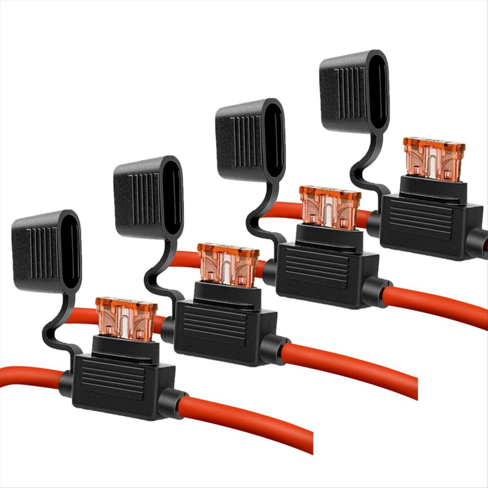 10 Awg Inline Fuse Holder With 40 Amp Atc Blade Fuses (4Pack) 4852209356336