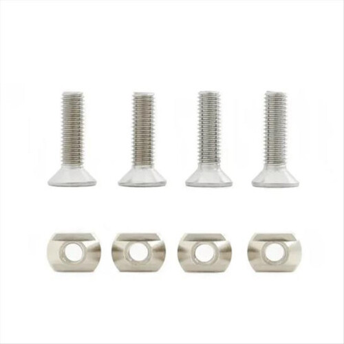 4 pezzi M8 Hydrofoil montaggio ottone T-nuts accessori surf argento