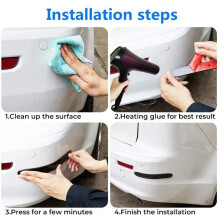 Car Bumper Protector Rubber Strips, Carbon Fibre for SUV MPV, 2 Pcs