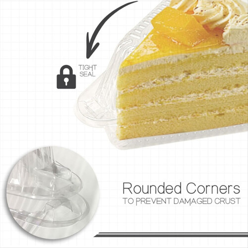 50Pcs Cake Slice Containers with Hinged Lid,Cake Carriers 2