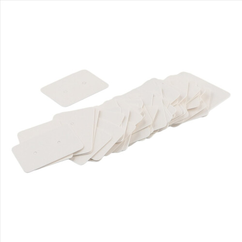 Κάρτες οθόνης σκουλαρίκι 50 τμχ Kraft, 3,5 x 2,5 cm (Λευκό) 2