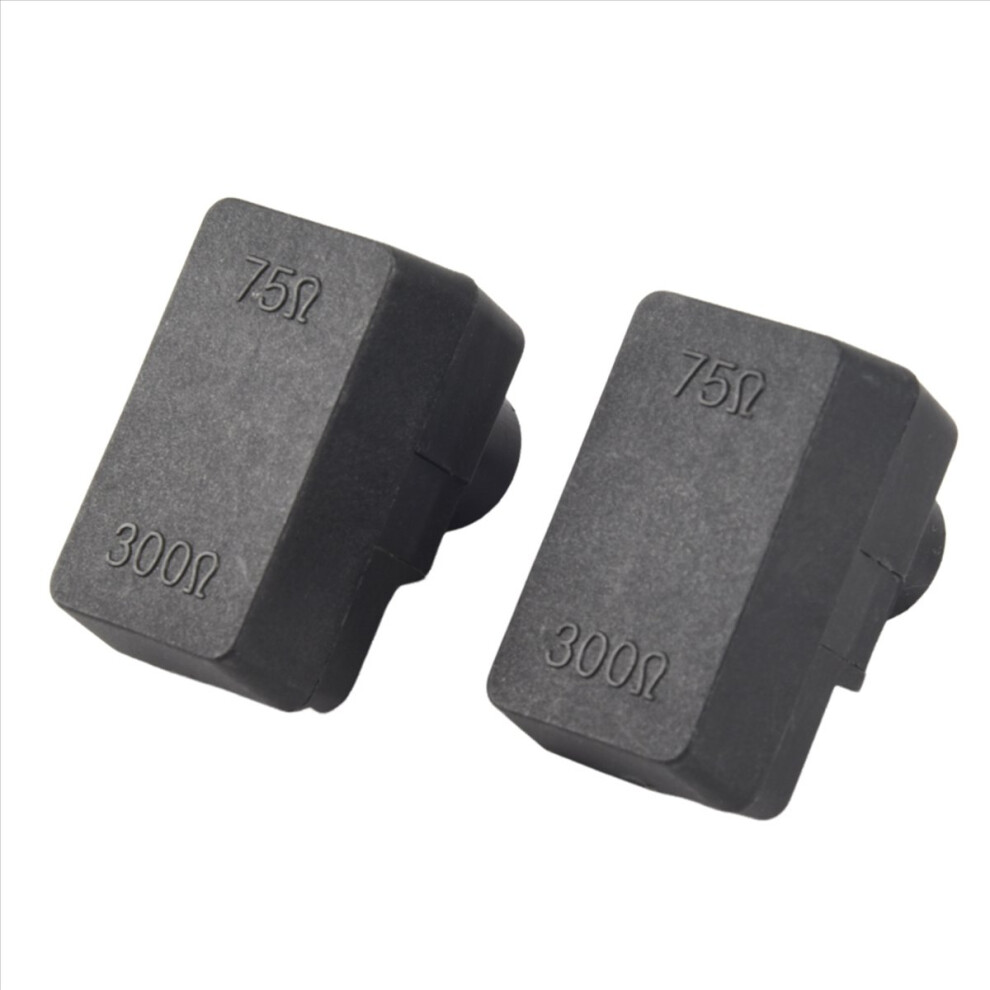 2 X Push-On Antenna Matching Transformer 300/75 Ohm Tv F Coax Adapter 4852209379045